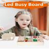 Falecha Busy Board Montessori Toys for 1 Year Old Led Button Push Toys Light Switch Preschool Learning Wooden Sensory for Toddlers 1-3 Baby Gifts Travel Fidget Toy (Vehicle Theme Light Toy) view 4