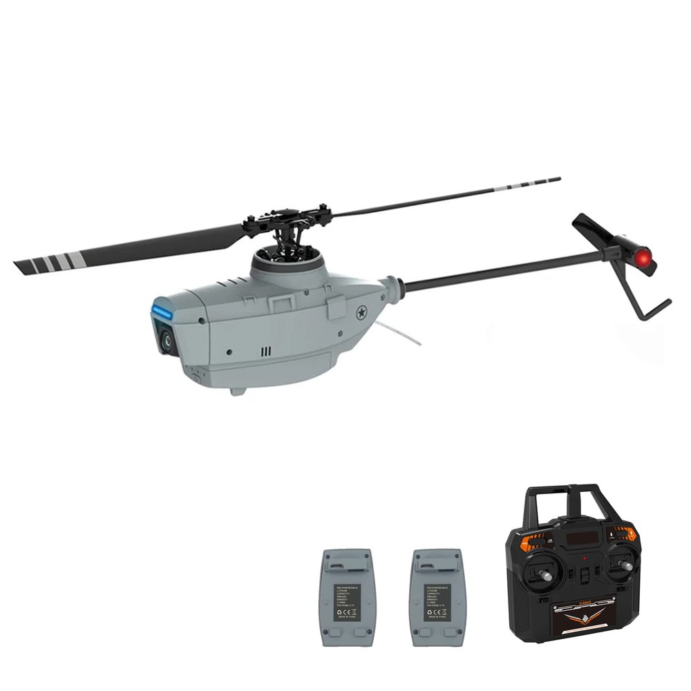 GoolRC C127 RC Helicopter with 720P Camera, 4 Channel Remote Control Helicopter, 2.4GHz RC Aircraft with 6-Axis Gyro, Altitude Hold, Optical Flow Positioning, One Key Landing and 2 Battery for Adults