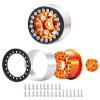SWX 1.0 Metal Beadlock Wheel Rim 4pcs Wheel Hub for 1/24 RC Crawler Car Axial SCX24 Gladiator Bronco C10 Deadbolt JLU Upgrade Parts (Gold) view 3