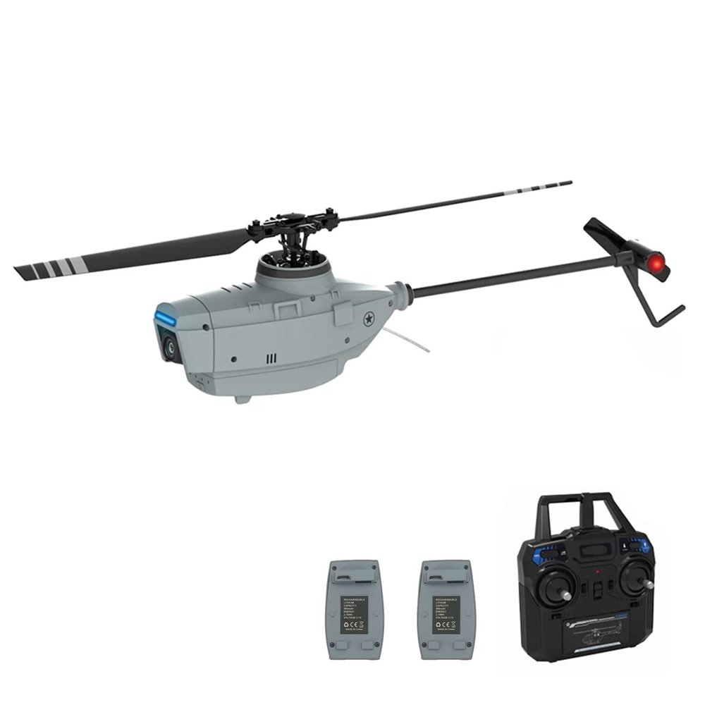GoolRC C127 RC Helicopter with 720P Camera, 4 Channel Remote Control Helicopter, 2.4GHz RC Aircraft with 6-Axis Gyro, Optical Flow Positioning, One Key Take Off/Landing and 2 Batteries for Adults