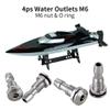 Mxfans 4X Outlet Nozzle Water Valve M6 Silver for RC Boat DIY Connecting view 3