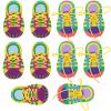 LUOZZY 10 Sets Shoe Trying Practice for Kids Shoelace Threading Teaching Toys Learn to Tie Shoelaces Toy Fine Motor Skills Toy Threading Game for Kids, Random Color view 1