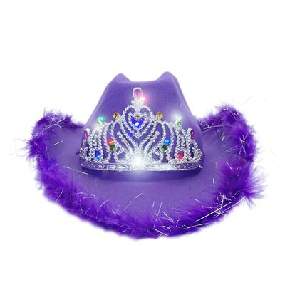 YADIRF Light Up Blinking Tiara Hat For Halloween Cosplay Costume Accessories,Role Play, Holiday Decorations (Purple 1)
