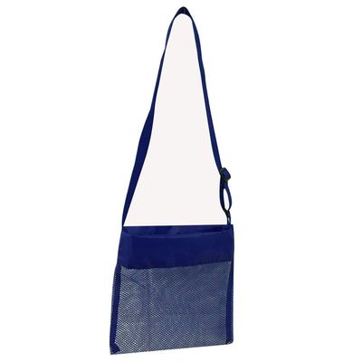 Beach Toy Mesh Bag, Kids Shell Collecting Bag with Adjustable Carrying Straps, Mesh Beach Bags, Shell Bag, Breathable Shell Bags, Sand Toys Swimming Accessories for Boys and Girls (Blue)