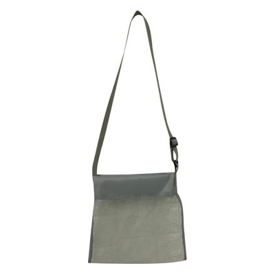 Beach Toy Mesh Bag, Kids Shell Collecting Bag with Adjustable Carrying Straps, Mesh Beach Bags, Shell Bag, Breathable Shell Bags, Sand Toys Swimming Accessories for Boys and Girls (Gray)