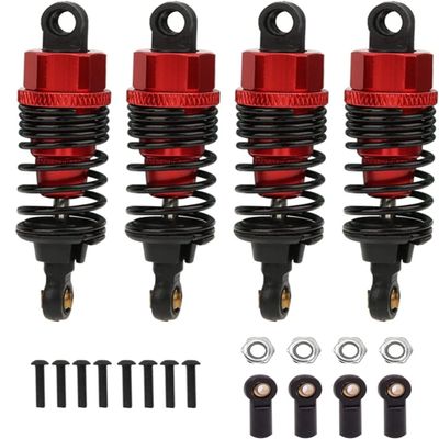 Aluminum RC Shocks Absorbers for Tamiya TT01 Mf 01x 1/10 RC Car Upgrade Parts 4 pcs/set(Red)