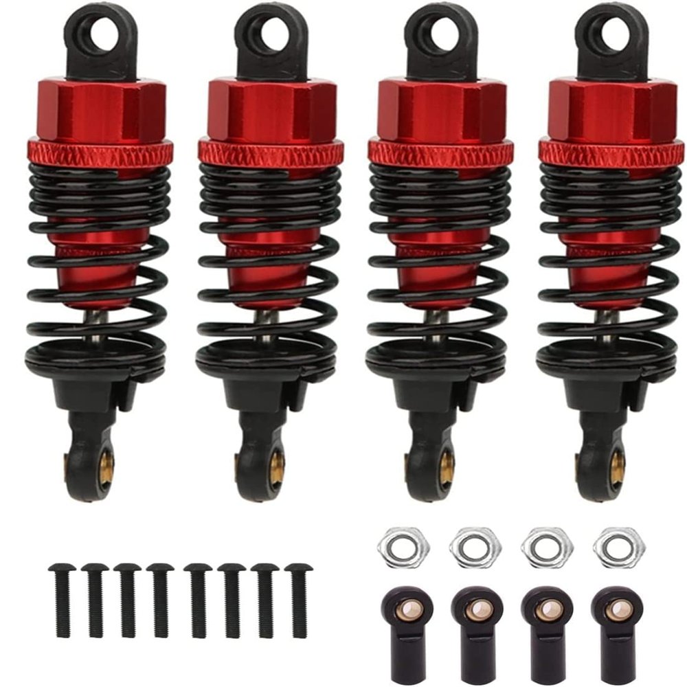 Aluminum RC Shocks Absorbers for Tamiya TT01 Mf 01x 1/10 RC Car Upgrade Parts 4 pcs/set(Red)