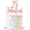 Arthsdite 75 & Fabulous Cake Topper Seventy Five and Fabulous Cake Toppers Happy 75th Birthday Cake Pick for 75th Anniversary Birthday Party Cake Decorations Supplies - Rose Gold Glitter view 1
