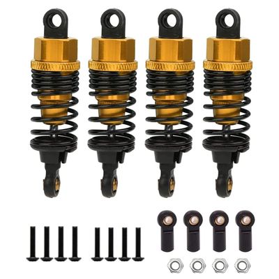 Aluminum Oil Filled RC Shock Absorber 55mm for Tamiya Tt-01 Mf-01x 1/10 RC Car Upgrade Part 4 pcs/set(Yellow)
