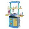 TEMI Kids Kitchen playset & 60 Pcs Toy Accessories Set, Kids Kitchen Toys & Grill Playset, Play Kitchen w/Real Sounds and Light, Pretend Play Set for Toddlers, Kids, Girls & Boys (Blue) view 1