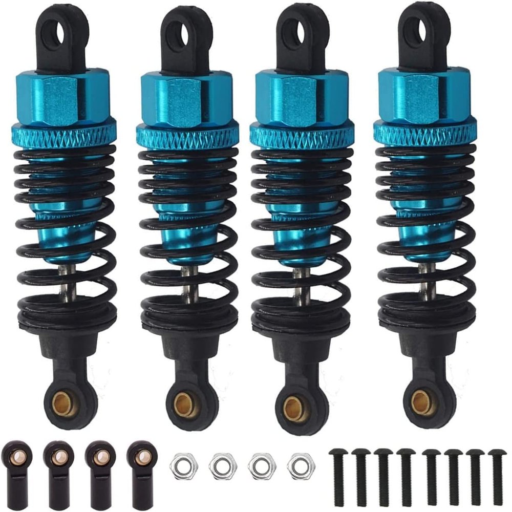 Aluminum RC Shock Absorber 55mm for Tamiya TT01 Mf-01x 1/10 RC Car Upgrade Part 4 pcs/set(Blue)
