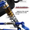 RCMYou RC Shocks Absorber Upgrades Part for 1/10 Lasernut U4, Tenacity DB Pro,TENACITY TT Pro 4WD SCT,4PCS Aluminum Front Rear Big Bore RC Shocks Damper,90mm 100mm Metal Hop Ups,#LOS233011,Gold view 4