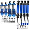 RCMYou RC Upgrades Part Drive Shaft Shocks for 1/10 Slash 4x4 VXL,Rustler 4X4 VXL,Stampede 4X4 VXL,Hoss 4X4 VXL,RC Drive Shaft CVD Axles & Alloy Big Bore RC Shock Absorber Set,Navy Blue view 1