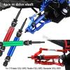 RCMYou RC Upgrades Part Drive Shaft Shocks for 1/10 Slash 4x4 VXL,Rustler 4X4 VXL,Stampede 4X4 VXL,Hoss 4X4 VXL,RC Drive Shaft CVD Axles & Alloy Big Bore RC Shock Absorber Set,Navy Blue view 2