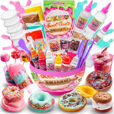 GirlZone DIY Slime Kit Egg & Clay for Cakes & Sweet Treats - Multicolor Boxed Set, Ages 7+ - Scented Food Slime Kit for Cake, Doughnut & Ice Cream Baking Play