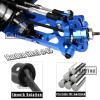 RCMYou Drive Shaft Axles Upgrades for 1/10 Lasernut U4 4WD,Tenacity TT Pro 4WD SCT,Tenacity DB Pro 4WD,4pcs Front Rear Driveshaft CVD Axles #45 Steel Hop Ups Set,Replace #LOS232032,Black view 4