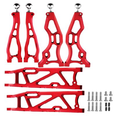 RCMYou Upgrades Suspension Arms for 1/8 Kraton 6S BLX,Outcast 6S BLX,Talion 6S BLX,Notorious 6S BLX,Aluminum Front Rear A Arms & Lower Upper Swing A-Arm Set Hops up w/Pivot Balls,6pcs,Red