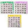 ToysCentral Basics Triple Pack Bingo Cards - 1500 per Pack (500 Green + 500 Purple + 500 Yellow) - 4 Inch Square Cards - All Ages view 1