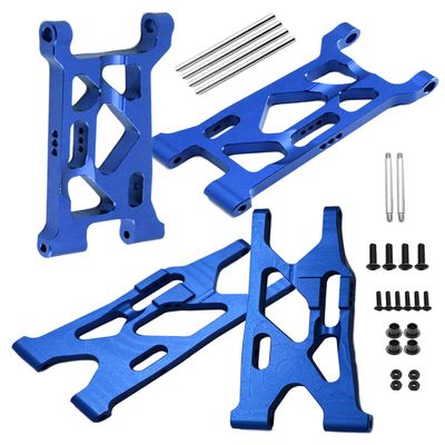 RCMYou Aluminum Suspension A-Arms Upgrades Part for 1/10 Lasernut U4 4WD,Tenacity TT Pro 4WD SCT,Tenacity DB Pro 4WD, 4pcs Front Rear A Arms Hops Up Set,Replace #LOS234016,LOS234017,Navy Blue