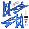RCMYou Aluminum Suspension A-Arms Upgrades Part for 1/10 Lasernut U4 4WD,Tenacity TT Pro 4WD SCT,Tenacity DB Pro 4WD, 4pcs Front Rear A Arms Hops Up Set,Replace #LOS234016,LOS234017,Navy Blue view 1