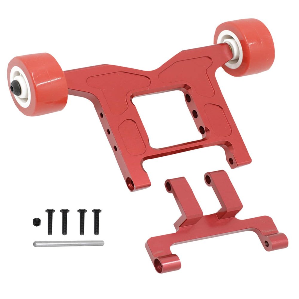 Aluminum Wheelie Bar Upgrades Part for 1/10 Granite & Big Rock 4x4 3S Blx Mega550,Kraton & Outcast 4x4 4S Blx,1/8 Typhon 4wd 3S Blx,RCMYou Alloy Metal Hops Up Upgrades Part,Replace AR320403,Red