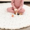 MakeMake Organics Organic Play Mat GOTS Certified Organic Cotton Nursery Floor Rug Washable Reversible Non Toxic Activity Mat Tummy Time Crawling Pad Thick Quilted (Round 48", Bloom + Solid Oat) view 2