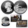 2021 Washington Crossing Delaware U.S. Quarter 2-Sided Black Ruthenium with Genuine Silver Highlights Obverse & Reverse view 1