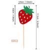 24 PCS Strawberry Cupcake Toppers Red Glitter Fruit Theme Berry Strawberry Cupcake Picks for Summer Sweet Fruit Baby Shower Kids Birthday Party Cake Decorations Supplies Red view 2