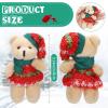 28 Pieces 3 Inches Christmas Stuffed Animal Toys Small Animal Plush Key Chain Plush Animal Toy Set for Christmas Tree Decorations, Stocking Stuffing, Party Gifts (Plaid Style) view 2