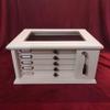 High quality Italian velvet and wood coin box 5 drawers (Legno BIanco) view 1
