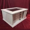 High quality Italian velvet and wood coin box 5 drawers (Legno BIanco) view 2