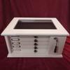 High quality Italian velvet and wood coin box 5 drawers (Legno BIanco) view 3