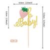 24 PCS Strawberry Oh Baby Cupcake Toppers Glitter Baby Shower Strawberry Cupcake Picks for Fruit Theme Baby Shower Kids Boys Girls Birthday Party Cake Decorations Supplies Gold view 2