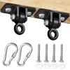 BETOOLL 2400 lb Capacity Heavy Duty Swing Hangers for Wooden Sets Playground Porch Indoor Outdoor & Hanging Snap Hooks Black of 2 view 1