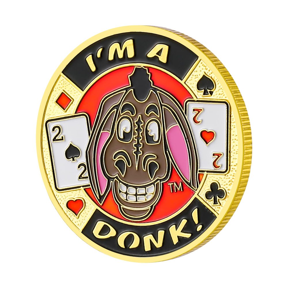LuluCircle Poker Guard, Weights for Poker, Poker Gifts for Men, Poker Card Protector, Poker Accessories, Poker Chips with Plastic Case (Donkey)