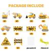 10 Pcs Construction Themed Party Cardboard Cutout Porch Banner Sign Decoration Supplies for Kids Baby Birthday Party Bath Decoration view 3