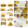 10 Pcs Construction Themed Party Cardboard Cutout Porch Banner Sign Decoration Supplies for Kids Baby Birthday Party Bath Decoration view 4