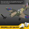 3 Sets Rc Plane 3-Blade Propeller with Propeller Savers and one Adapters for VOLANTEXRC 761-11 761-12 761-13 P40 BF109 Airplane view 3