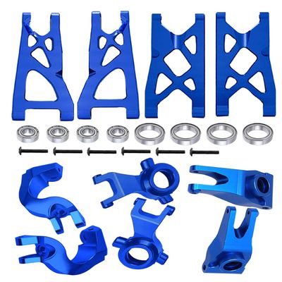 RCMYou Upgrades Part for 1/10 Granite/Senton 4x4 3S Blx & Mega 550,Vorteks 4x4 3S Blx,Alloy Front Rear Suspension Arm & Steering Blocks Caster Blocks C-Hubs Stub Axle Carriers,Navy Blue