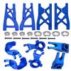 RCMYou Upgrades Part for 1/10 Granite/Senton 4x4 3S Blx & Mega 550,Vorteks 4x4 3S Blx,Alloy Front Rear Suspension Arm & Steering Blocks Caster Blocks C-Hubs Stub Axle Carriers,Navy Blue view 1