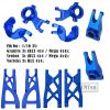 RCMYou Upgrades Part for 1/10 Granite/Senton 4x4 3S Blx & Mega 550,Vorteks 4x4 3S Blx,Alloy Front Rear Suspension Arm & Steering Blocks Caster Blocks C-Hubs Stub Axle Carriers,Navy Blue view 2