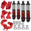 RCMYou Upgrades Alloy RC Shocks,Caster Block,Steering Blocks,Rear Stub Axle Carriers for 1/10 Granite/Senton 4x4 3S Blx & Mega 550,Big Rock/Vorteks 4x4 3S Blx,Upgrades Part Hop Ups,Red view 1