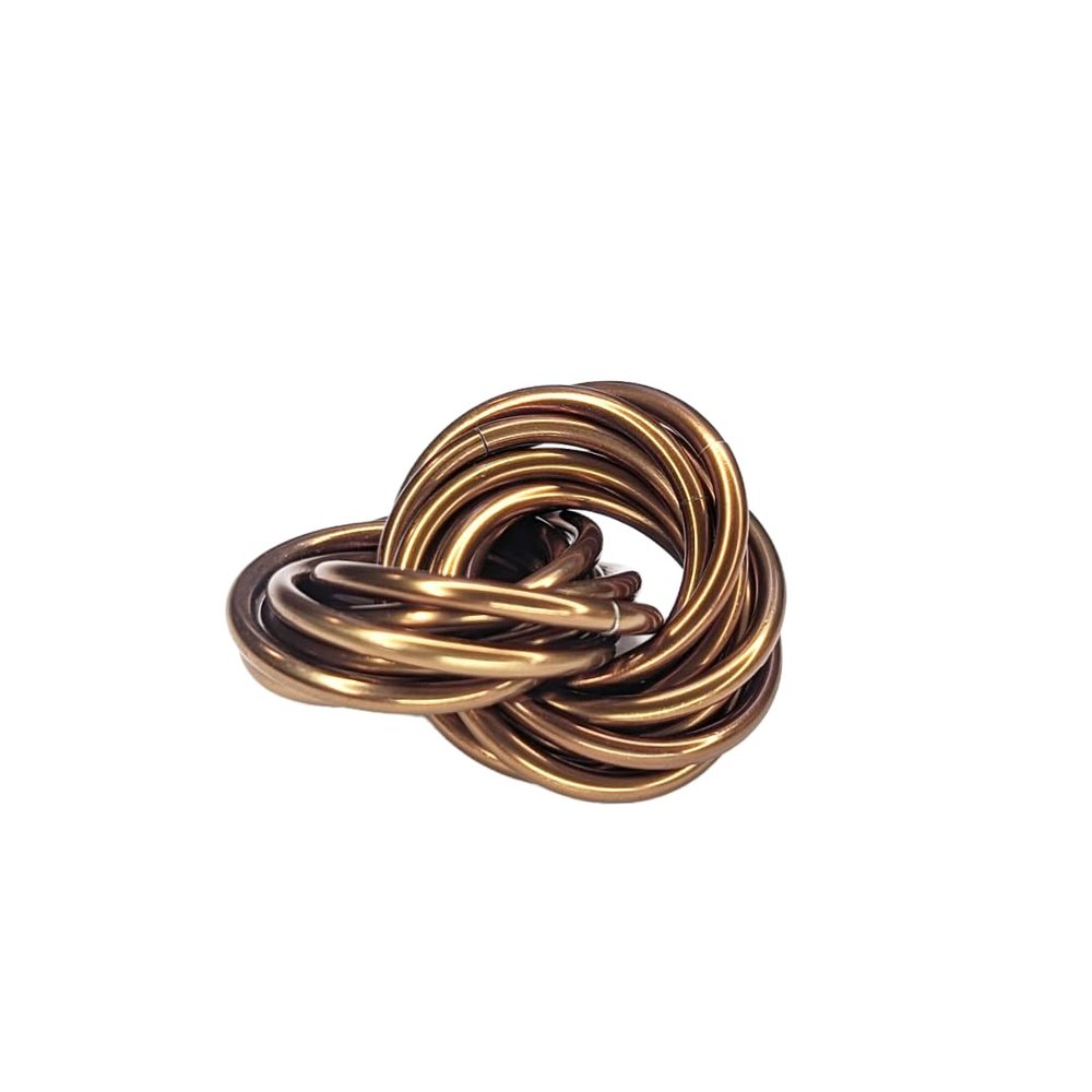 Mbii Fidget Ball (Solid Color): Quiet Mobius ADHD Anxiety Stim Stress Relief Toy Tool for Home Travel Office or Desk (Medium, Half, Caramel)