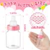 36 Pcs 3.5 Inch Baby Bottle Shower Favor Mini Plastic Candy Bottle Clear Bottles for Baby Shower Mini Feeding Candy Box for Party Favor Gift Decor(Pink) view 2