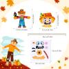 24 Sets Fall Crafts for Kids Scarecrow Craft Kit Bulk Thanksgiving Halloween Scarecrow Craft Stickers Make Your Own Scarecrow Ornaments for Halloween Autumn Birthday Party Supplies view 3