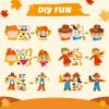 24 Sets Fall Crafts for Kids Scarecrow Craft Kit Bulk Thanksgiving Halloween Scarecrow Craft Stickers Make Your Own Scarecrow Ornaments for Halloween Autumn Birthday Party Supplies view 4
