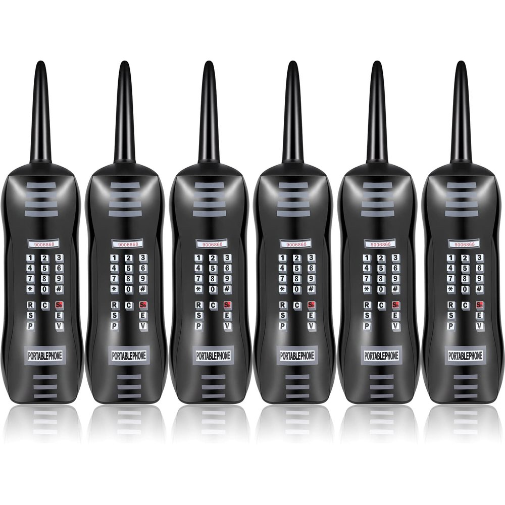 Chivao 6 Pcs Inflatable Phone Halloween Retro Inflatable Mobile Phones Props 80's 90's Party Decorations Halloween Fake Cell Phone Hip Hop Supplies Birthday Party Fancy Dress Accessory, 30 Inch