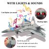 OTONOPI Fighter Jet Toy F-22 Raptor Fighter Bomber Aircraft Diecast Army Fighting Jet 1/100 Airplanes Model with Lights and Sounds for Kids view 3
