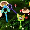 Oudain 3 Piece Flower Magnifying Glasses Pretty Petals Design with Insect and Butterfly Theme, Handheld Magnifier Gift Outdoor Exploration view 3