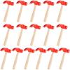 Deekin 16 Pcs Wooden Hammer Toys Red Simulation Peg Hammers Maintenance Toy Tools Educational Toys for School Gift Birthday Party Games